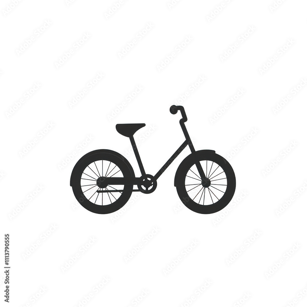 Black icon of Unicycle icon png Minimalist flat icon, vector logo style sign clipart on a transparent background