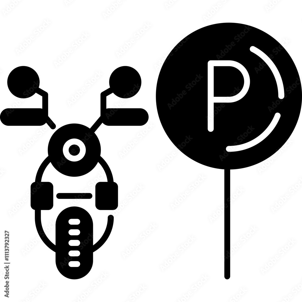 Motorcycle Parking Icon Motorcycle Parking Icon