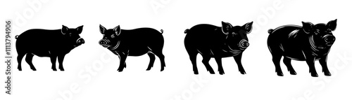 silhouette of a pig