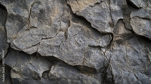 A close-up of rough, weathered rock with cracks and crevices.