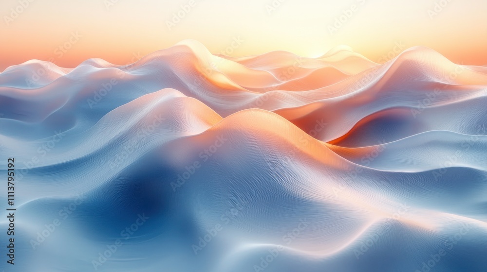 Obraz premium Fluid Abstract Design Wavy Iridescent Stream Water Minimalist Pastel Colors