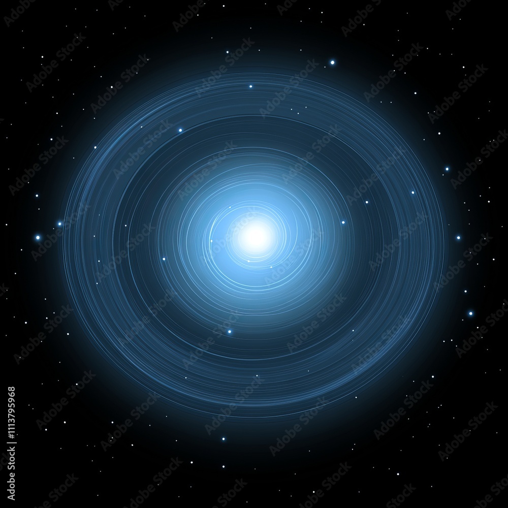 Obraz premium Abstract swirling blue light in dark space, resembling a galaxy or nebula.