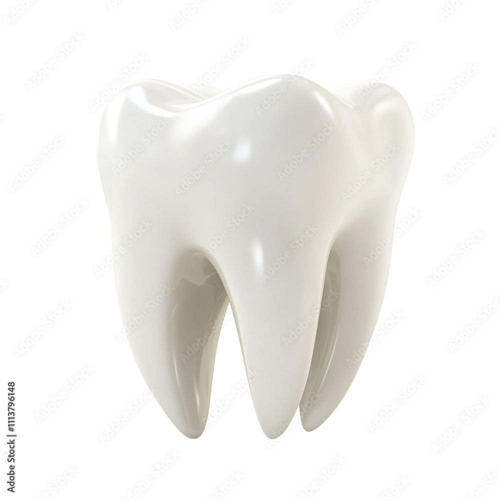 Highly detailed white tooth model with a smooth and glossy finish, isolated on a transparent cutout background Highly detailed white tooth model with a smooth and glossy finish, isolated on a transparent cutout background