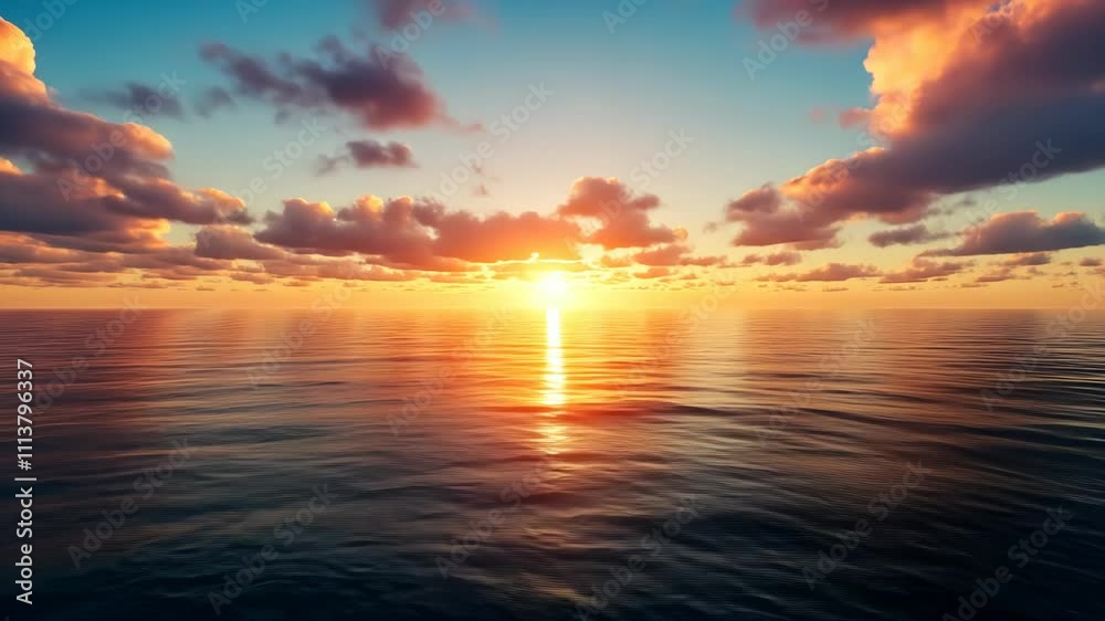 Majestic Ocean Sunset: A breathtaking view of the sun dipping below the horizon, casting a fiery glow on the tranquil waters. Majestic Ocean Sunset: A breathtaking view of the sun dipping below the horizon, casting a fiery glow on the tranquil waters.