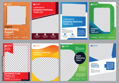 Digital marketing flyer, corporate poster template, business flyer background