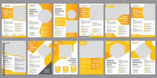 Digital marketing flyer, corporate poster template, business flyer background
