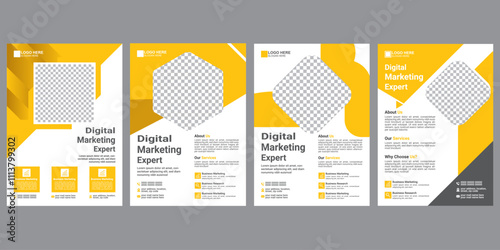 Digital marketing flyer, corporate poster template, business flyer background
