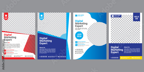 Digital marketing flyer, corporate poster template, business flyer background