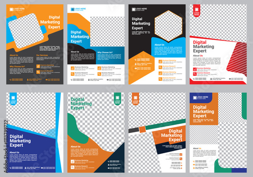 Digital marketing flyer, corporate poster template, business flyer background