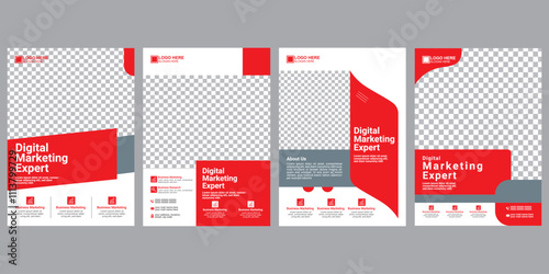 Digital marketing flyer, corporate poster template, business flyer background