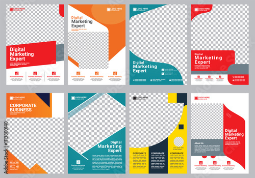 Digital marketing flyer, corporate poster template, business flyer background