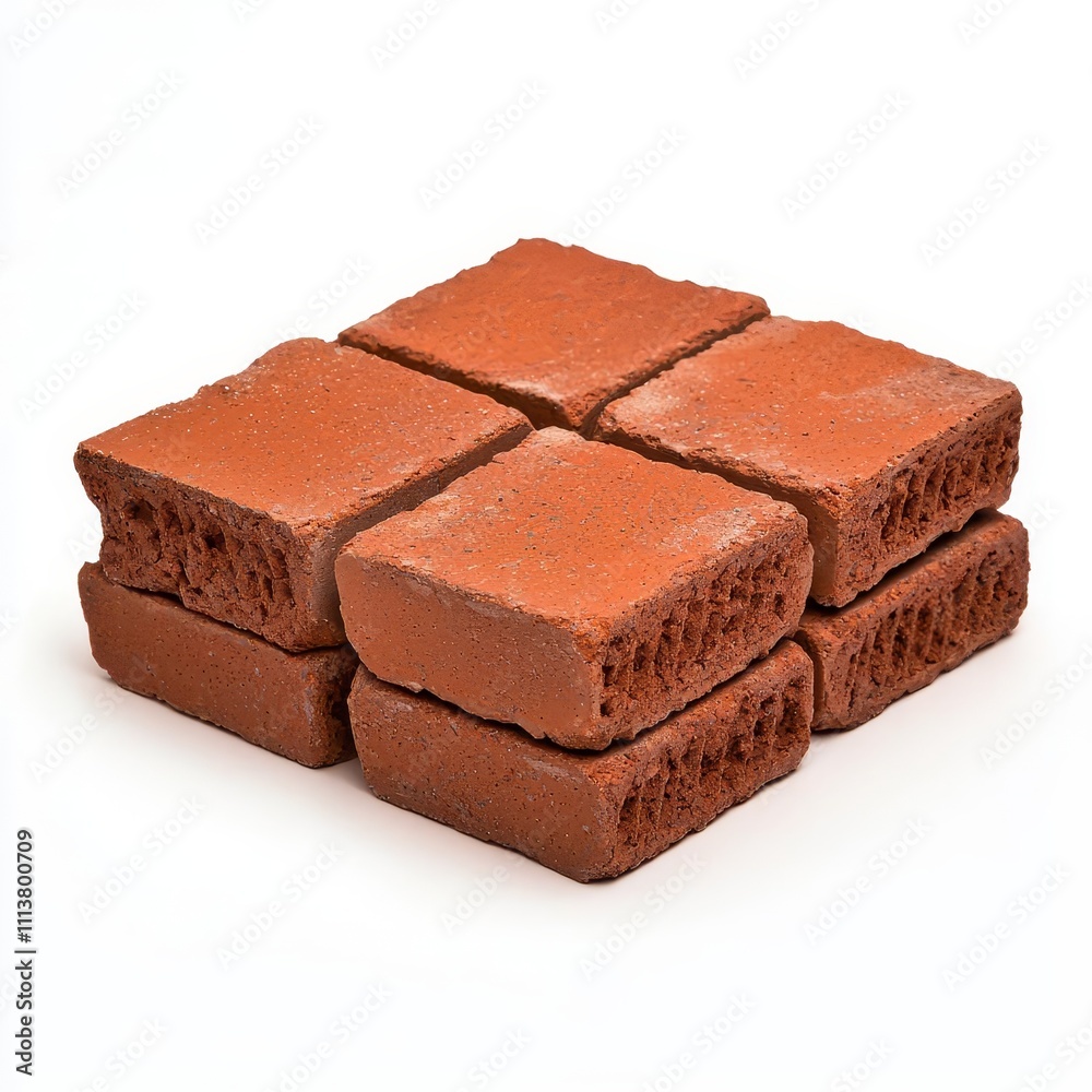 bricks materials durability concept. A detailed macro shot of brick edges and grooves, isolated on white, focusing on structural precision and durability bricks materials durability concept. A detailed macro shot of brick edges and grooves, isolated on white, focusing on structural precision and durability