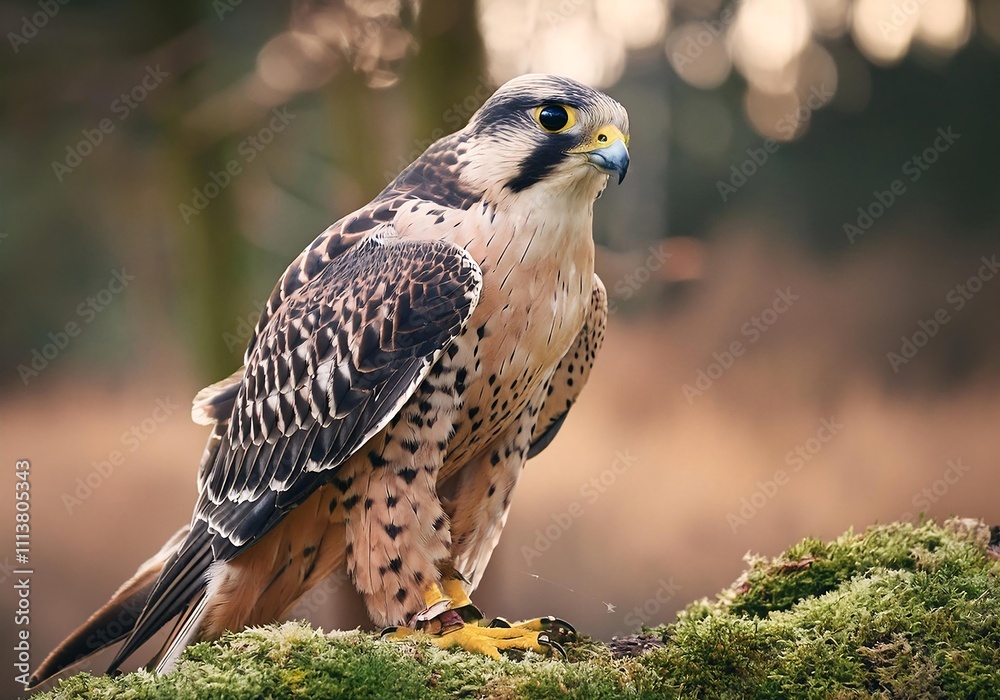 Sitting Falcon in natural habitat Sitting Falcon in natural habitat