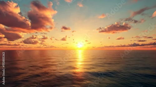 Fiery Sunset Over the Ocean: A Breathtaking Panorama