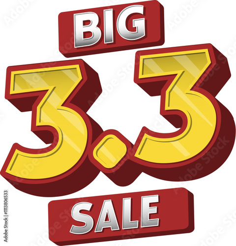 3.3 Big Sale Promotion Graphic Vector