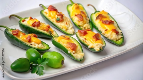 Wallpaper Mural Jalapeno Peppers Stuffed with Creamy Filling, Topped with Cheese and Bacon Torontodigital.ca