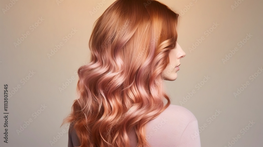 Stunning and Captivating Shimmering Metallic Rose Gold and Bronze Ombre Hairstyle Showcasing Radiant Waves and a Luxurious Gradient of Color Stunning and Captivating Shimmering Metallic Rose Gold and Bronze Ombre Hairstyle Showcasing Radiant Waves and a Luxurious Gradient of Color