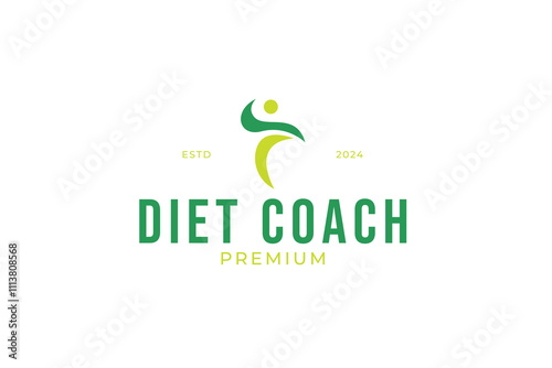 Creative diet coach logo design concept vector illustration