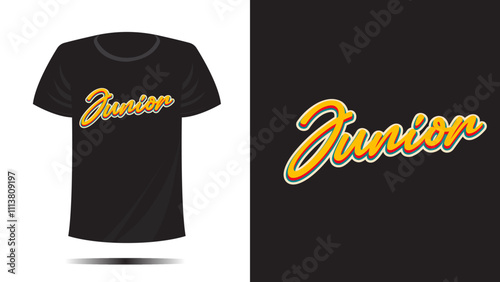 t-shirt junior text design. Vector template in modern lettering and typography cool For t-shirt prints and other uses