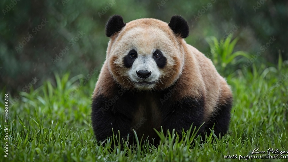 Fototapeta premium brown bear in the grass
