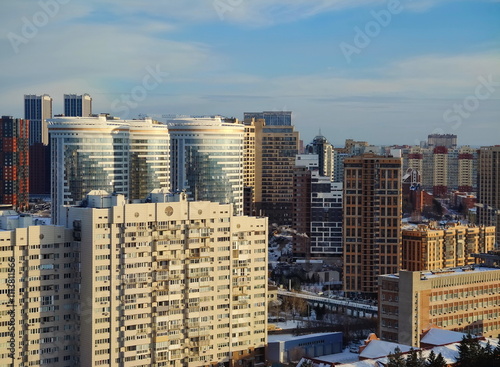 winter city skyscrapers from the root #1113811566