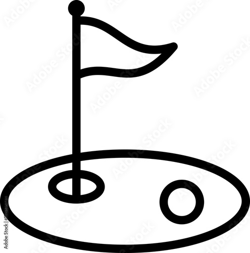 Golf Course Line Icon Travel