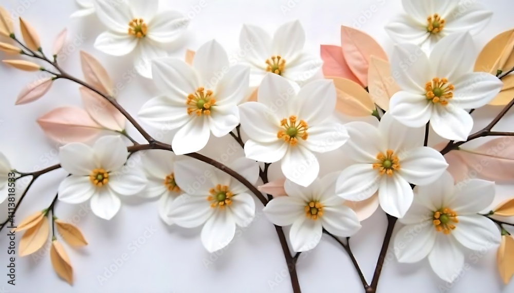 Obraz premium A blue and red floral display with flowers and leaves