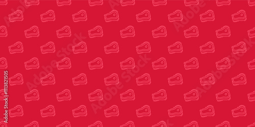 doodle steak pattern background. doodle meat pattern background. Beef Meat Seamless Pattern background. 