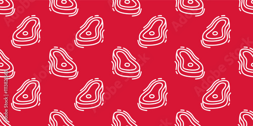 doodle steak pattern background. doodle meat pattern background. Beef Meat Seamless Pattern background. 