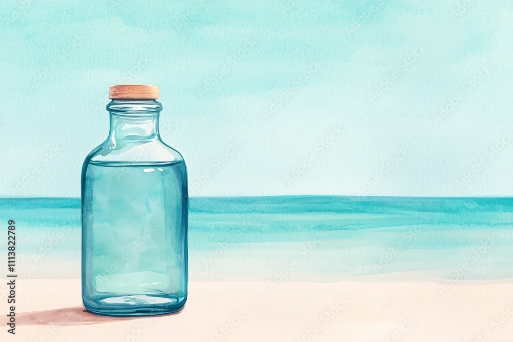 bottle of water on the beach bottle of water on the beach