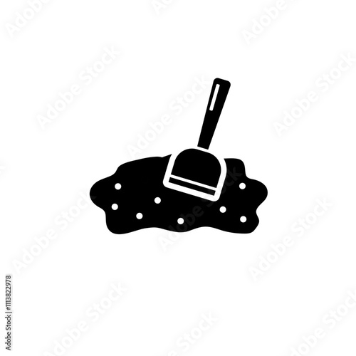 Putty Knife. Spatula Repair Tool. Spackling Paint Solid Flat Vector Icon Isolated on White Background.