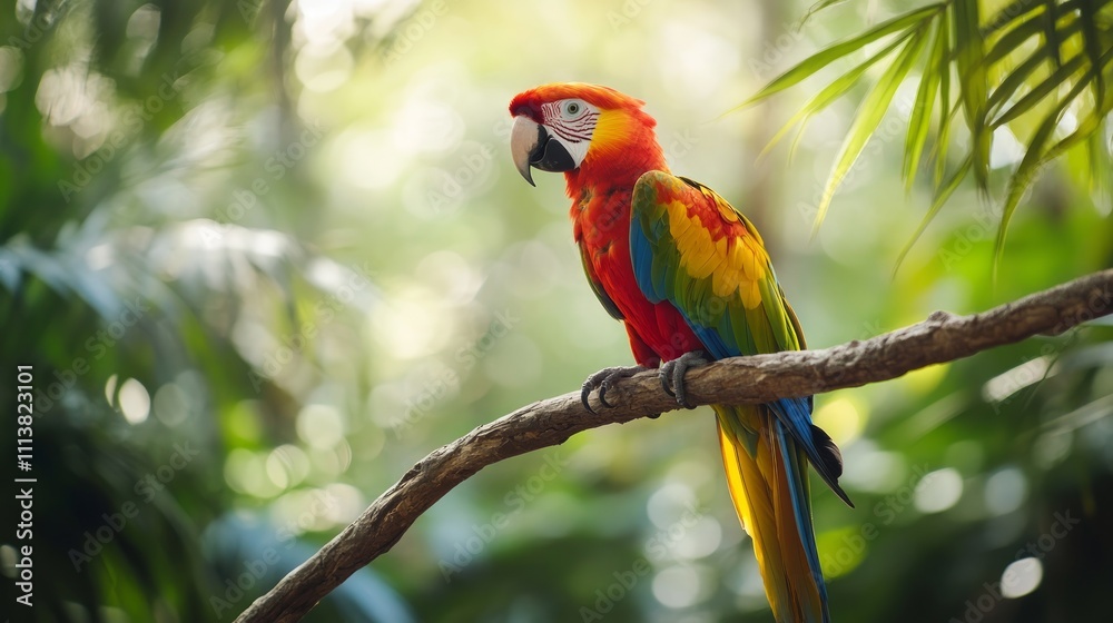Obraz premium Parrot bird sitting on the branch