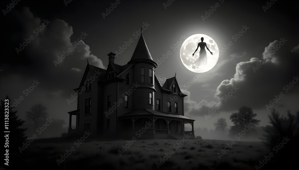 gothic haunted house in the night gothic haunted house in the night