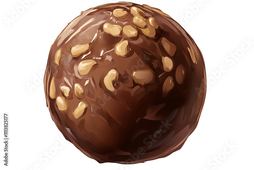 a chocolate ball with nuts on top photo