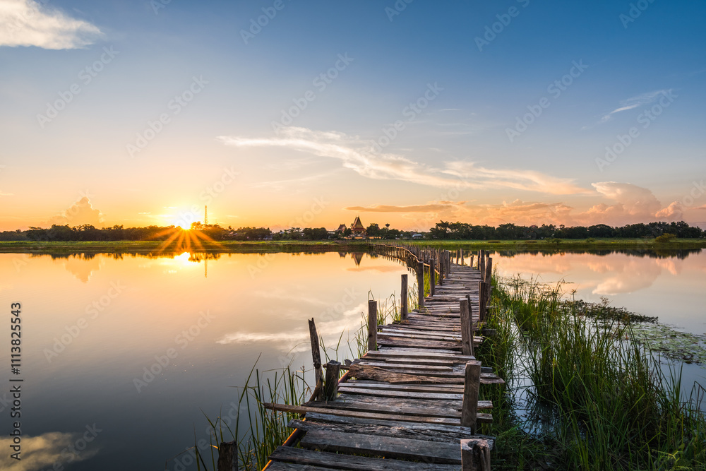 Naklejka premium Wood bridge