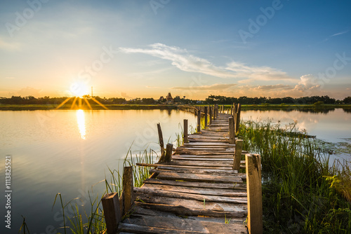 Wood bridge photo