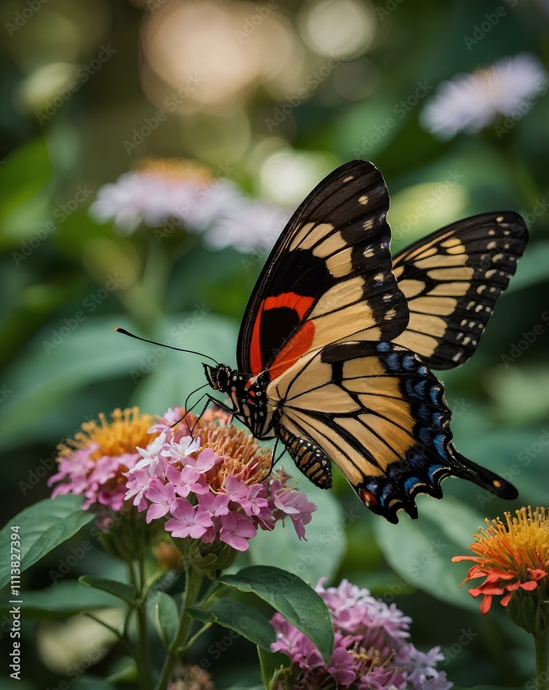 Fototapeta premium butterfly on flower