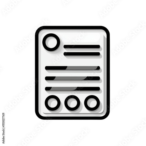 Black Invoice icon png Minimalist flat icon, vector logo style sign clipart on a transparent background