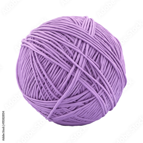 Lavender purple ball of yarn for knitting and crafting on a white background. PNG transparent.