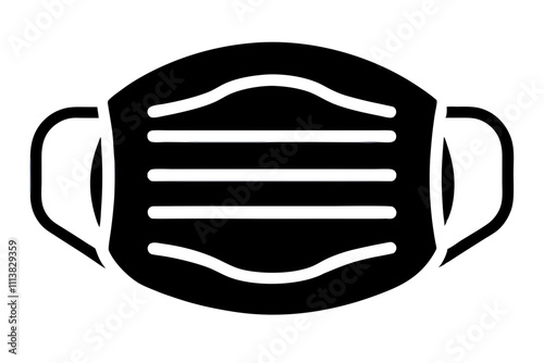 silhouette of a face mask. Vector illustration
