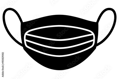 silhouette of a face mask. Vector illustration