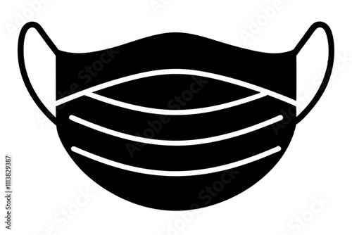 silhouette of a face mask. Vector illustration
