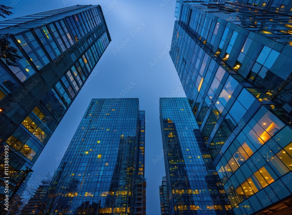 Fototapeta premium Modern Skyscrapers at Twilight