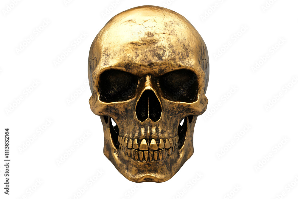 Obraz premium a gold skull with teeth