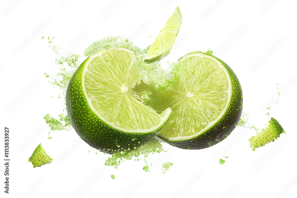 a lime cut in half a lime cut in half