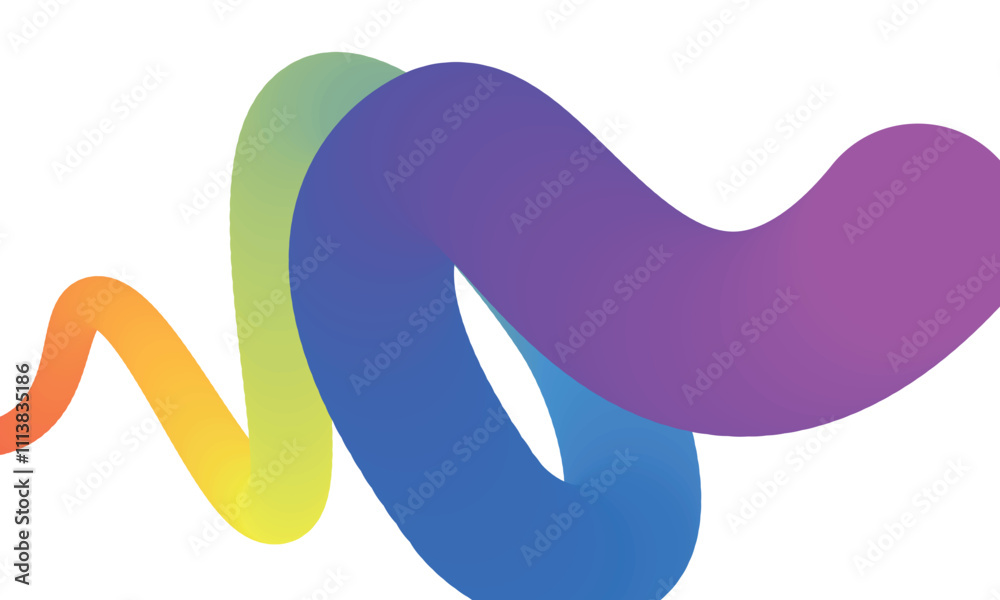 Obraz premium Wavy shape with Colorful gradient. Vector illustration.