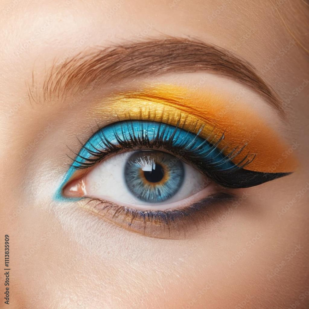 Beautiful womans eye with bright makeup Beautiful womans eye with bright makeup