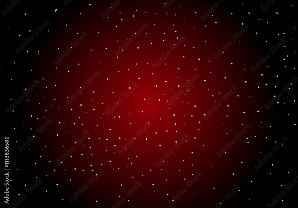 Fondo navideño en degradado radial rojo y negro con copos de nieve
