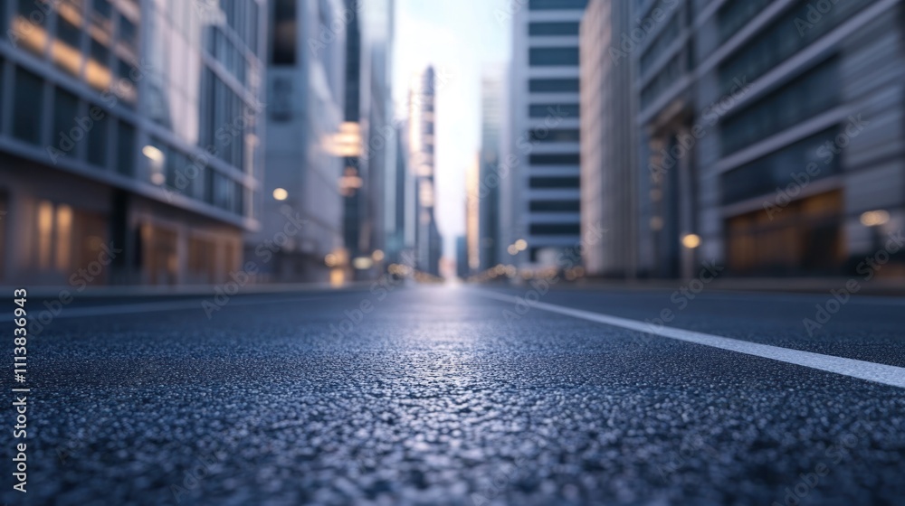 City Street at Dawn: A Modern Metropolis's Quiet Moment City Street at Dawn: A Modern Metropolis's Quiet Moment