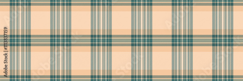 Dress background textile vector, bandanna pattern tartan seamless. Small texture plaid fabric check in orange and teal colors.